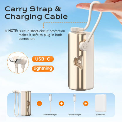 SEANCHEER P03 10000Mah Mini Power Bank Small Portable Charger Power Bank for Iphone, Fast Charging Mini Travel Essential Battery Pack Stand for Iphone,Samsung,Andriod, Light Gold