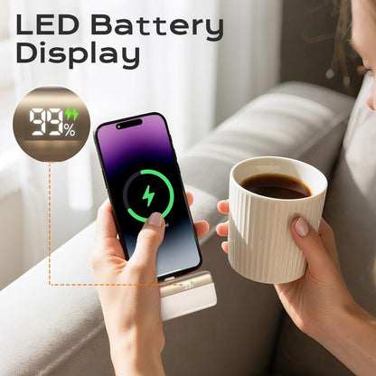 SEANCHEER P03 10000Mah Mini Power Bank Small Portable Charger Power Bank for Iphone, Fast Charging Mini Travel Essential Battery Pack Stand for Iphone,Samsung,Andriod, Light Gold