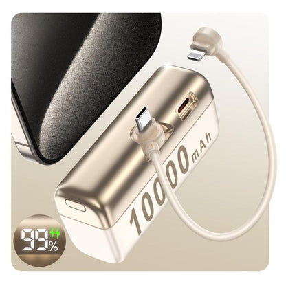 SEANCHEER P03 10000Mah Mini Power Bank Small Portable Charger Power Bank for Iphone, Fast Charging Mini Travel Essential Battery Pack Stand for Iphone,Samsung,Andriod, Light Gold